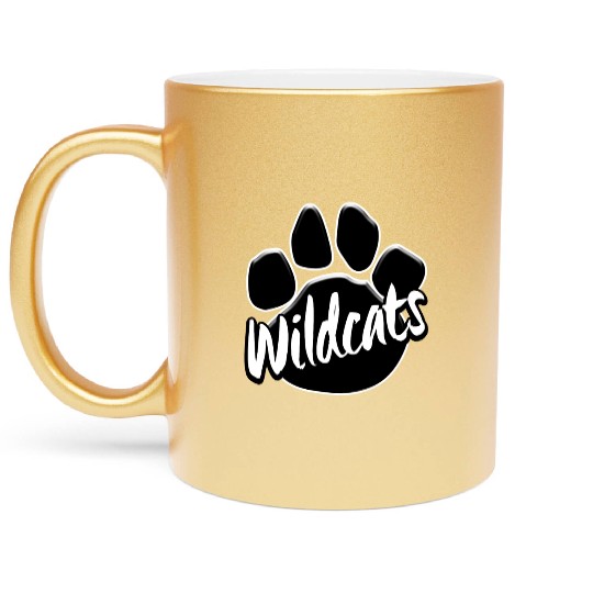 Wildcats Paw Print Mascot School Pride Metallic Mugs