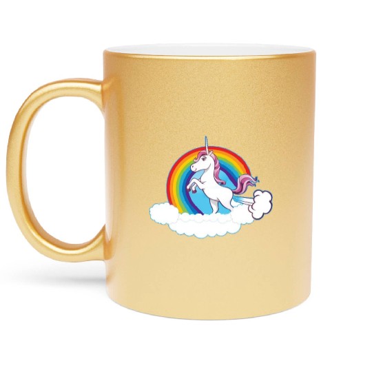 Rainbow Unicorn Love Metallic Mugs