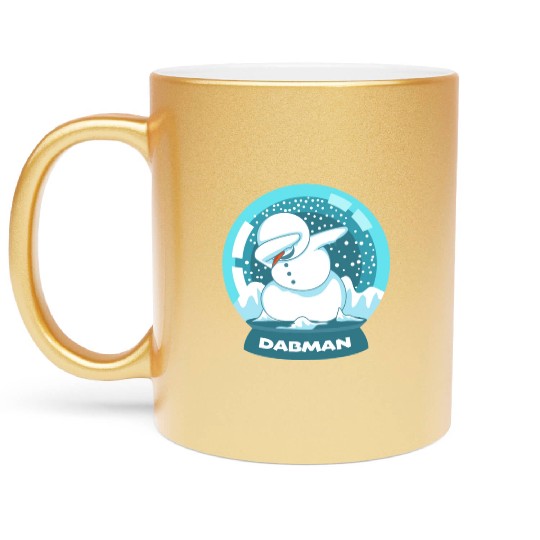 Dab Dabbing Snowman Dancing Snow Globe Christmas Metallic Mugs