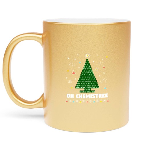 Oh Chemistree Periodic Table Christmas Tree Metallic Mugs