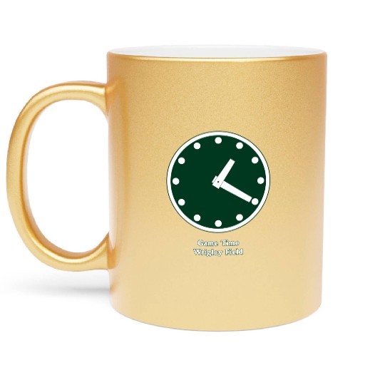 WRIGLEY FIELD SCOREBARD CLOCK IS CHICAGO CUBS GAME Metallic Mugs