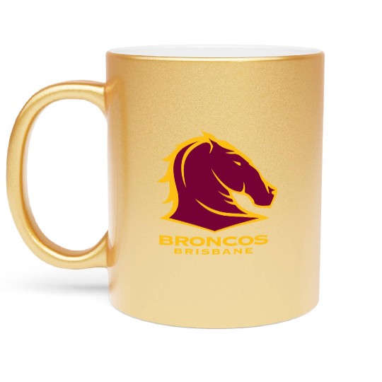 BRISBANE BRONCOS NRL TEAM LOGO PET TANK CAT OR DOG Metallic Mugs