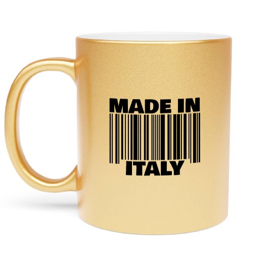 Italian Italy Italia Pride gift barcode made in Metallic Mugs