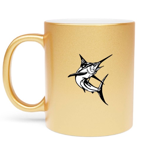 Marlin, Swordfish, Shark, ✔ Metallic Mugs