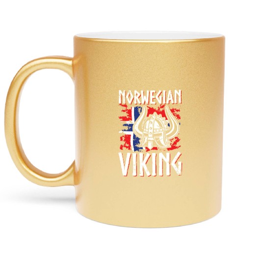 Norway Viking Normans Northmen Warriors Metallic Mugs