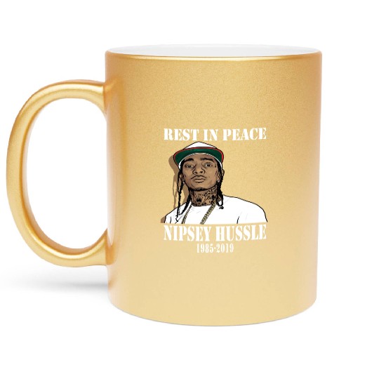 Nipsey Hussle Rest in Peace Metallic Mugs