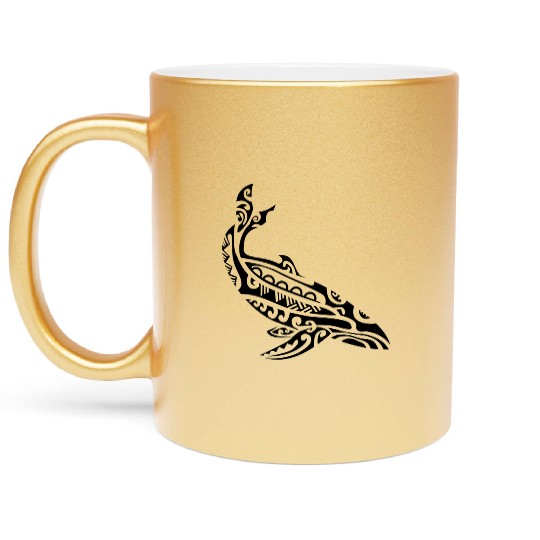 Whale humpback whale Polynesian Maori tattoo gift Metallic Mugs