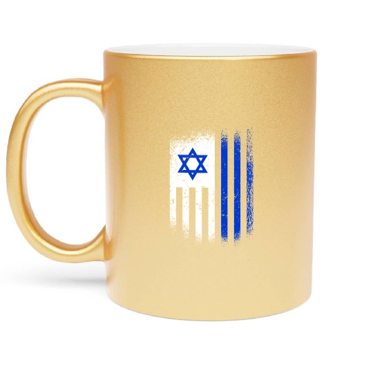 Israel Flags Design / Jerusalem Haifa Tel-Aviv Metallic Mugs