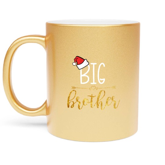 Christmas Big Brother Baby Announcement design Metallic Mugs