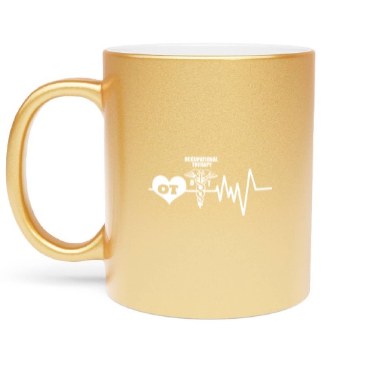 Occupational Therapy Heartbeat Metallic Mugs