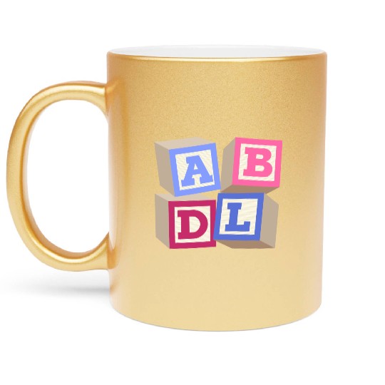 AB DL ageplay ABDL adult baby diaper baby Metallic Mugs