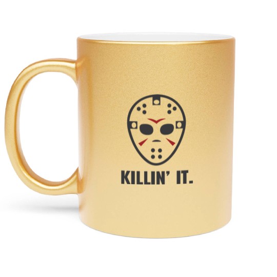 Killin It Friday 13TH Halloween Jason Mask Metallic Mugs