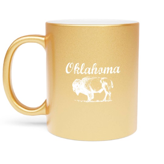 Oklahoma Buffalo Tribal Native American Country Ok Metallic Mugs