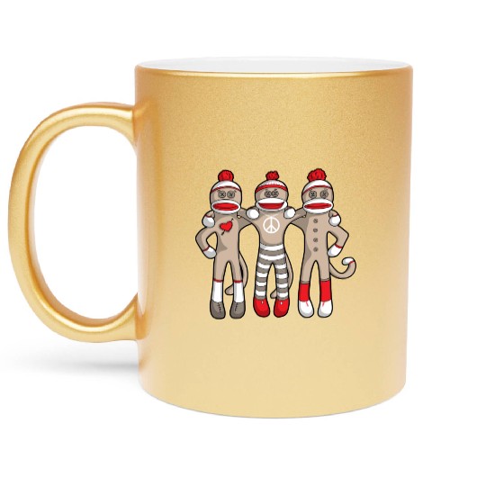 Sock Monkey Buddies Metallic Mugs