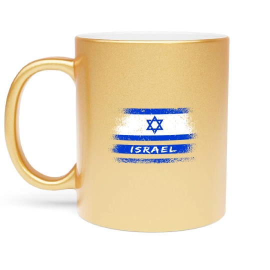 Israel Vintage Flag / Gift Jerusalem Metallic Mugs