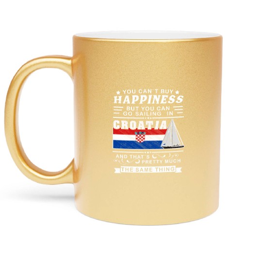 Croatia sailing, sailing ship Mediterranean gift Metallic Mugs