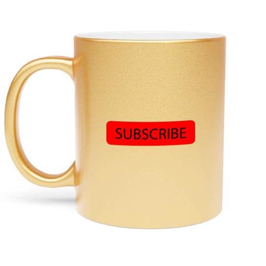 Youtube subscribe design Metallic Mugs