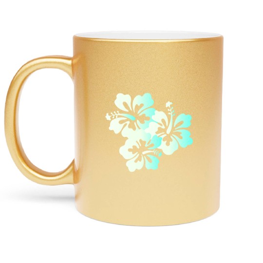Hawaii Honolulu Boarder Surfer Tiki Summer Vacatio Metallic Mugs