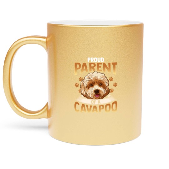 Cavapoo Dog Cavoodle Dogs Poodle Cute Puppy Gift Metallic Mugs