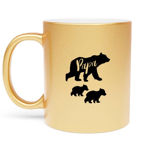 Papa Bear Metallic Mugs with Two Cubs