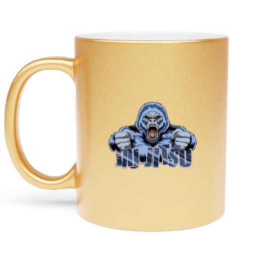BJJ Gorilla - BJJ Jiu-Jitsu, Grappling and MMA Metallic Mugs