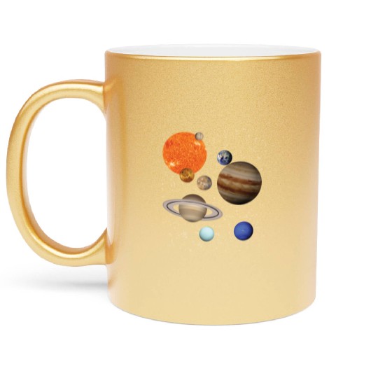 realistic Solar System planet Outer Space Explorer Metallic Mugs