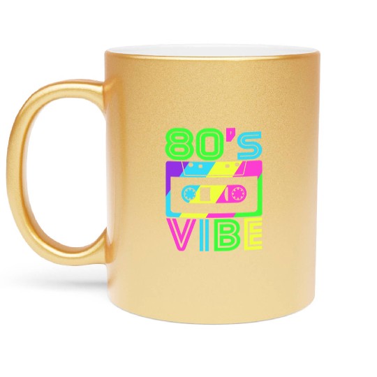 Retro Aesthetic Party Wear - 80s Vibe Metallic Mugs