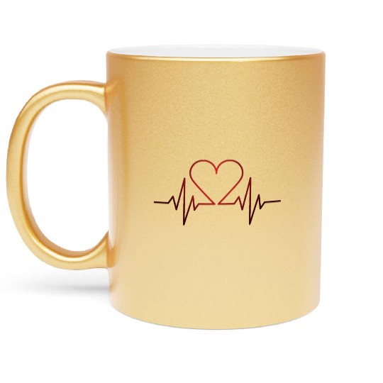 Heart Beat Metallic Mugs