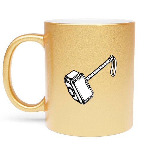 Hammer Thor myth fable god greek gift Metallic Mugs