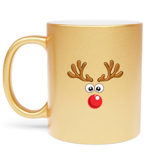 Christmas Rudolph reindeer winter nature gift Metallic Mugs