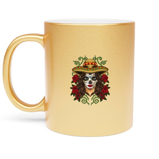 La Calavera Catrina - Lady of the Dead Metallic Mugs