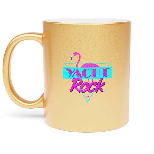 Yacht Rock Retro Flamingo Metallic Mugs