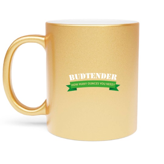 Budtender Design Hemp Dispensary Medical Marijuana Metallic Mugs