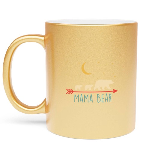 Mama Bear with 2 Cubs Retro Mother's Day Metallic Mugs