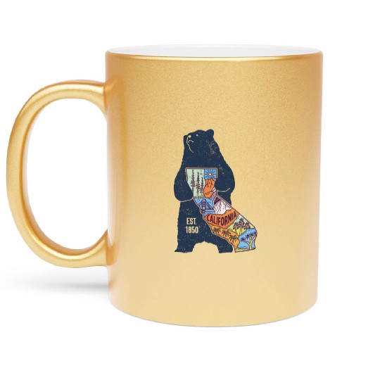Vintage California Bear EST 1850 Metallic Mugs