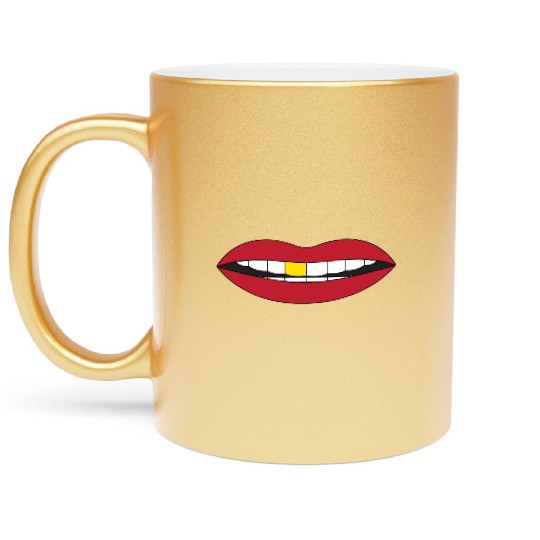 Gold Tooth Mouth Metallic Mugs