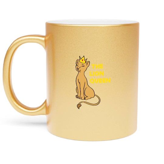 the lioness queen lion king for woman feminist Metallic Mugs