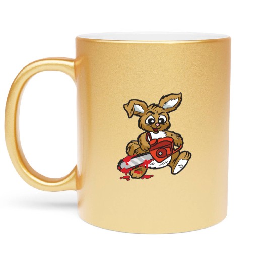 BAD BUNNY WITH CHAINSAW Metallic Mugs