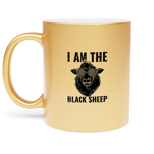 Black Sheep T Shirti Am the Black Sheep Funny Pict Metallic Mugs