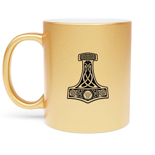 Viking thor hammer Metallic Mugs
