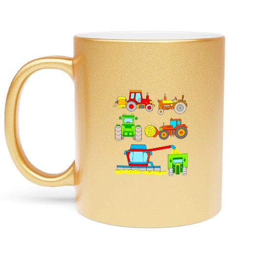 Farm Tractors Kids Metallic Mugs