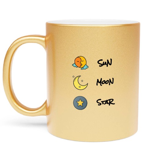 sun moon and star Metallic Mugs
