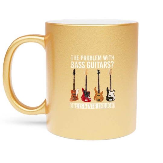 Bass Guitar Gift Bassist Metallic Mugs