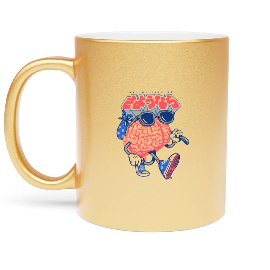 Sayonara Out of Service Brain Vacation Metallic Mugs