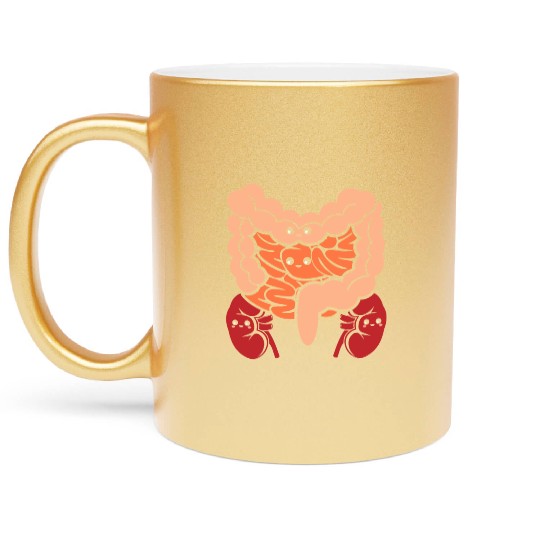 Cute Human Anatomy Body Parts Organs Gift Metallic Mugs