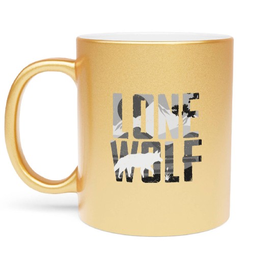 Lone Wolf Gift Metallic Mugs