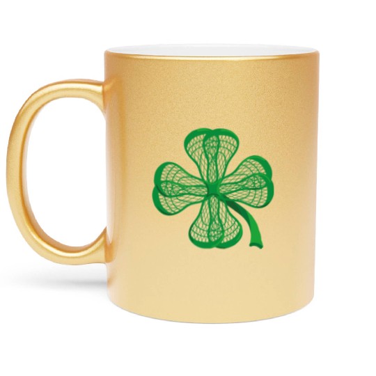 Lacrosse Sticks Shamrock clover irish lucky Lax T- Metallic Mugs
