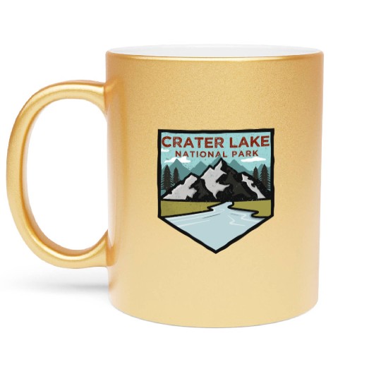 Retro Vintage Crater Lake National Park Gift Metallic Mugs