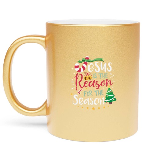 Jesus is the reason for the season Metallic Mugs