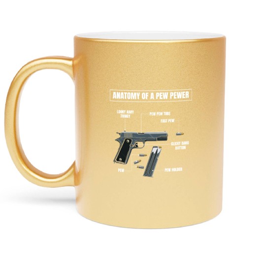 Anatomy| Pew Pewer| Pistol| Bullets| Magazine Metallic Mugs